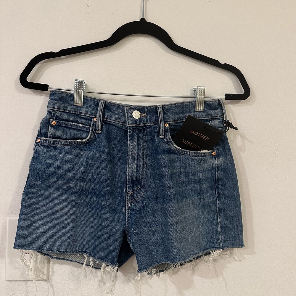 MOTHER Superior Blue Denim Shorts